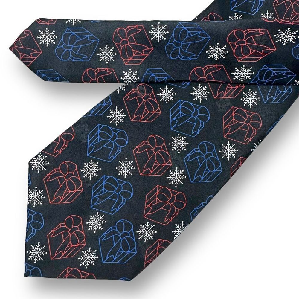 Noel‎ Christmas blue red and white tie